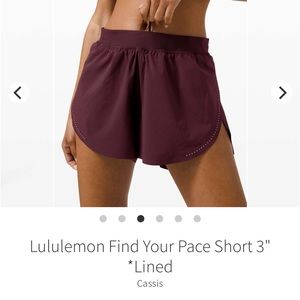 Lululemon - Find Your Pace Short 3” Inseam - Size 4 - Cassis